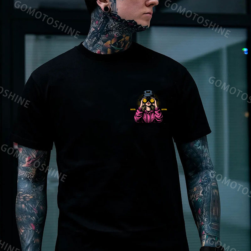 OH LOOK NOBODY GIVES A SHIT Blonde With Telescope Print Men's T-shirt