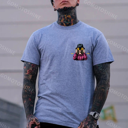 OH LOOK NOBODY GIVES A SHIT Blonde With Telescope Print Men's T-shirt