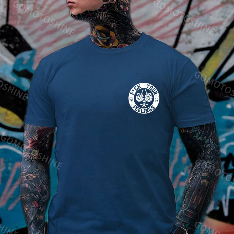 FUCK YOUR FEELINGS Bone Hand Print Men's T-Shirt