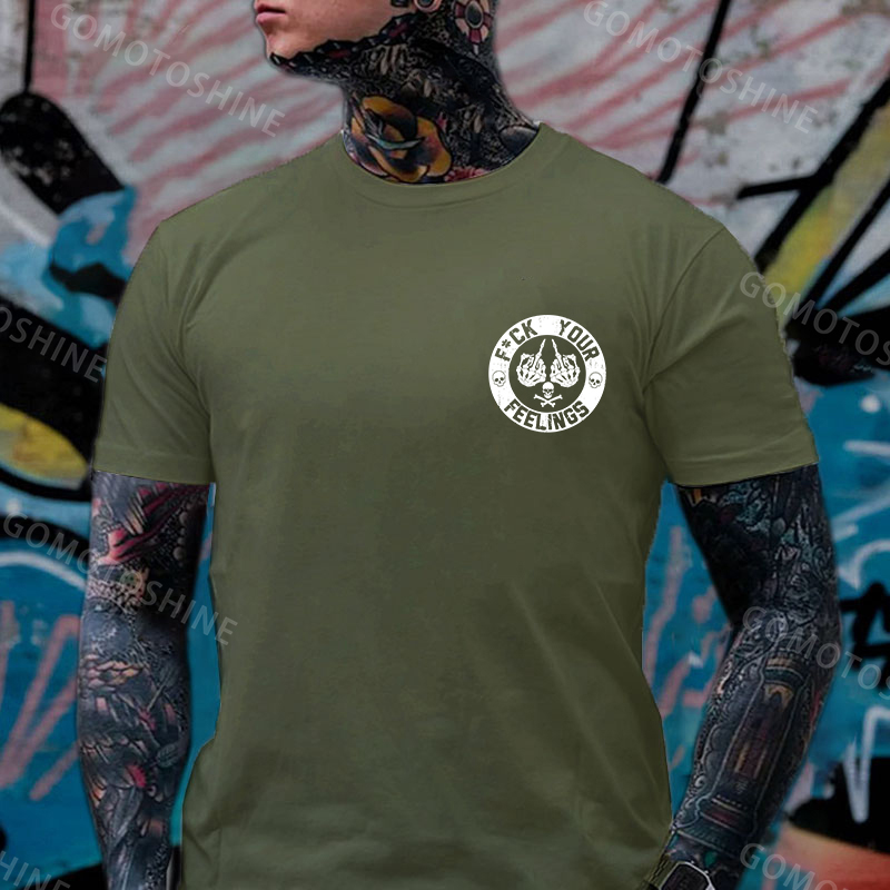FUCK YOUR FEELINGS Bone Hand Print Men's T-Shirt