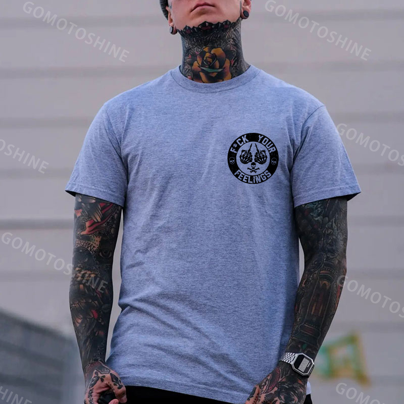 FUCK YOUR FEELINGS Bone Hand Print Men's T-Shirt