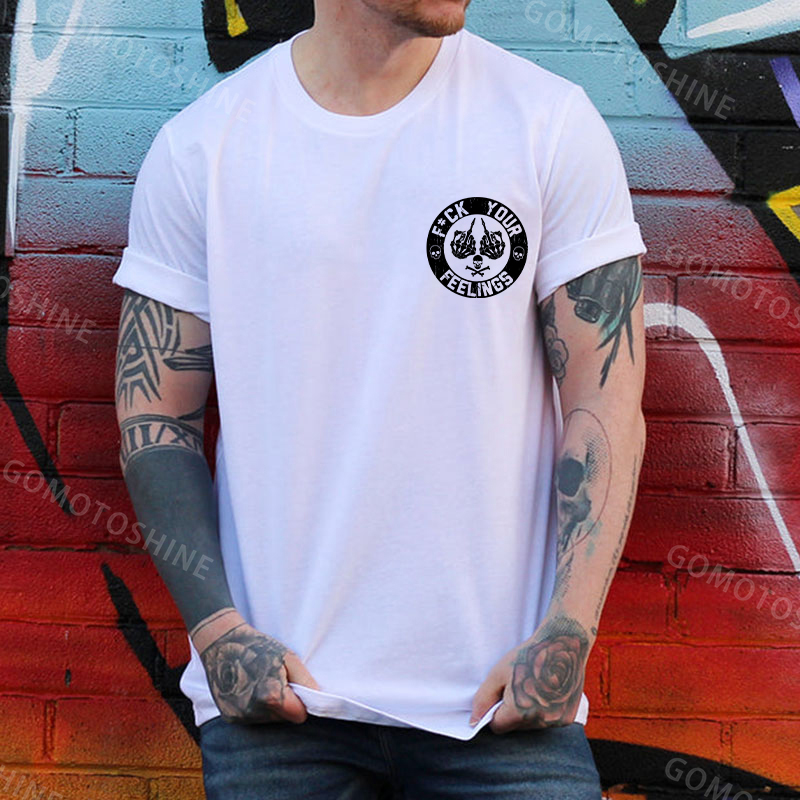 FUCK YOUR FEELINGS Bone Hand Print Men's T-Shirt