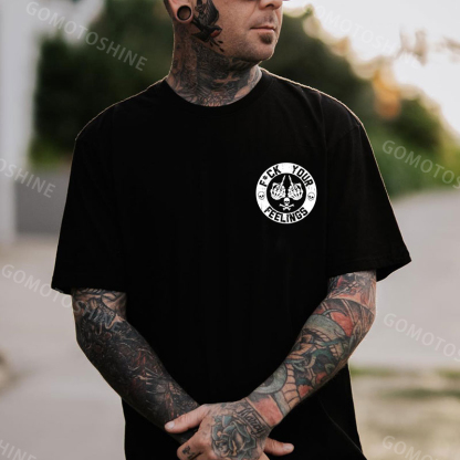FUCK YOUR FEELINGS Bone Hand Print Men's T-Shirt
