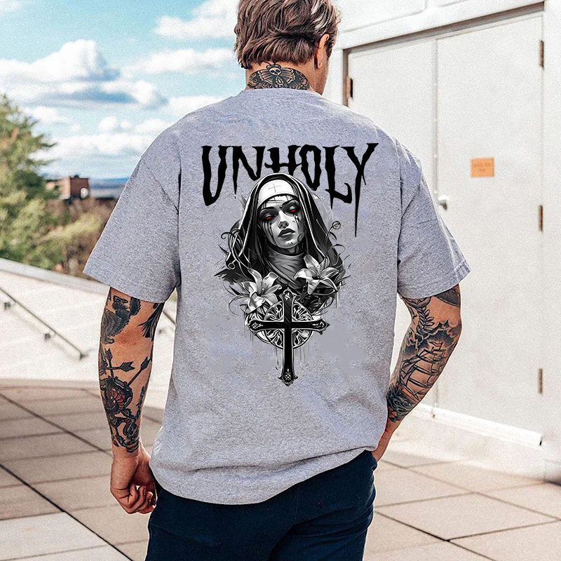 UNHOLY Evil Nun Print Men's T-Shirt