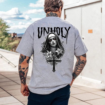 UNHOLY Evil Nun Print Men's T-Shirt