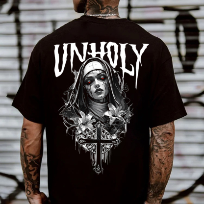 UNHOLY Evil Nun Print Men's T-Shirt