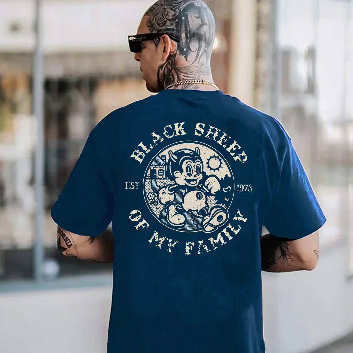 BLACK SHEEP OF MY FAMILY Little Devil Print Men's T-Shirt