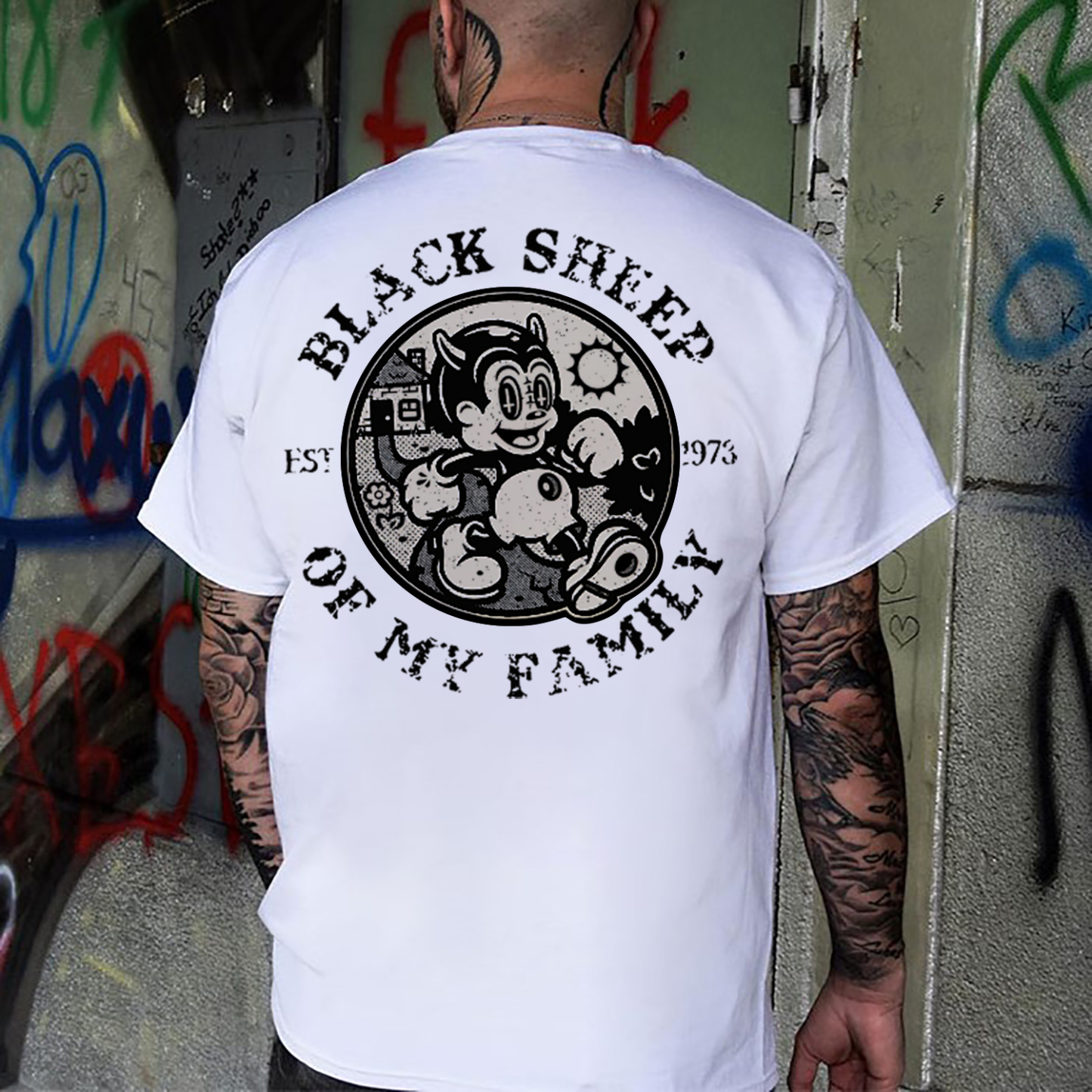 BLACK SHEEP OF MY FAMILY Little Devil Print Men's T-Shirt