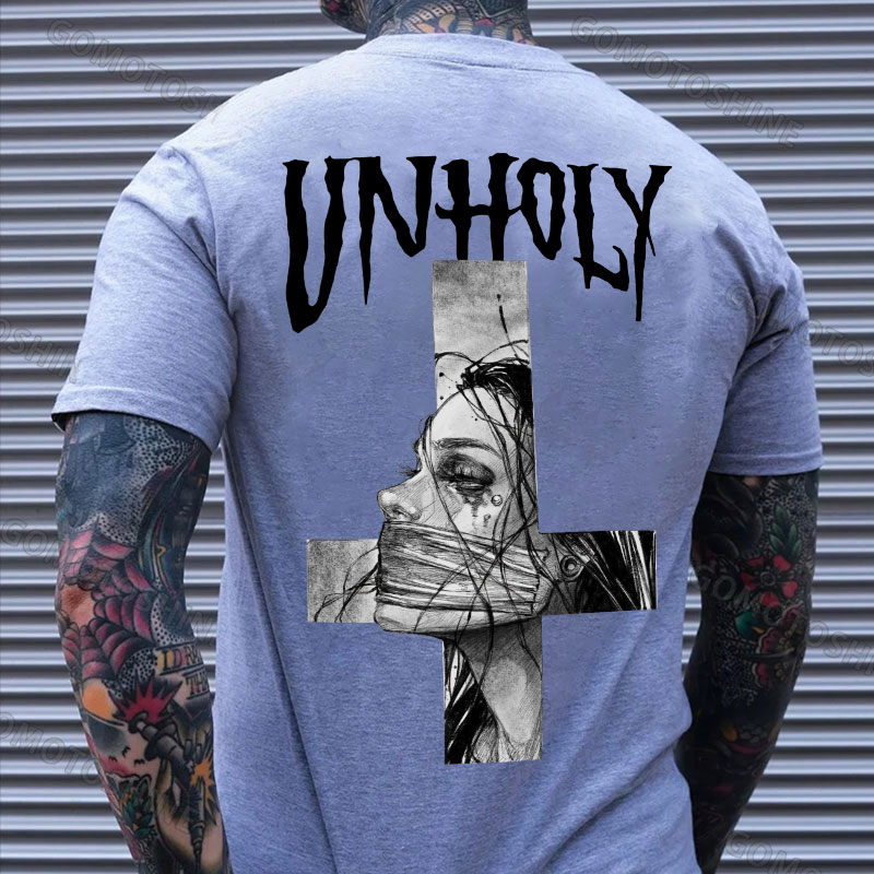UNHOLY Hopeless Lady Was Crucified Print Men's T-Shirt
