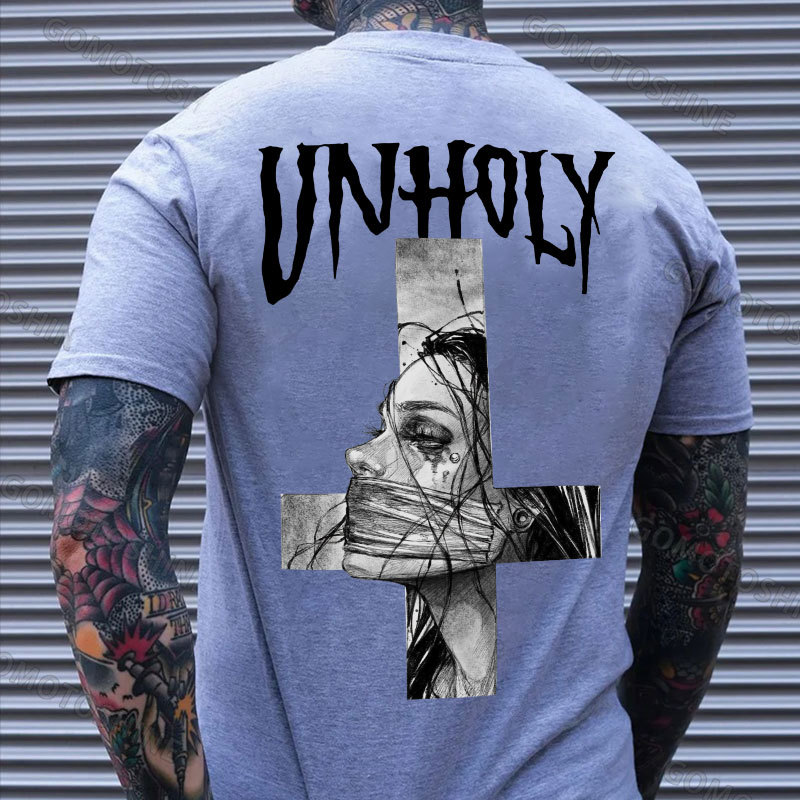 UNHOLY Hopeless Lady Was Crucified Print Men's T-Shirt