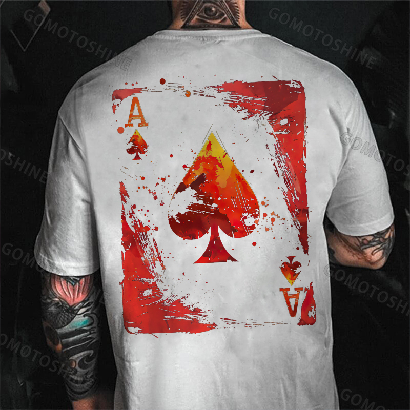 Poker Ace Of Spade Print Men's T-Shirt