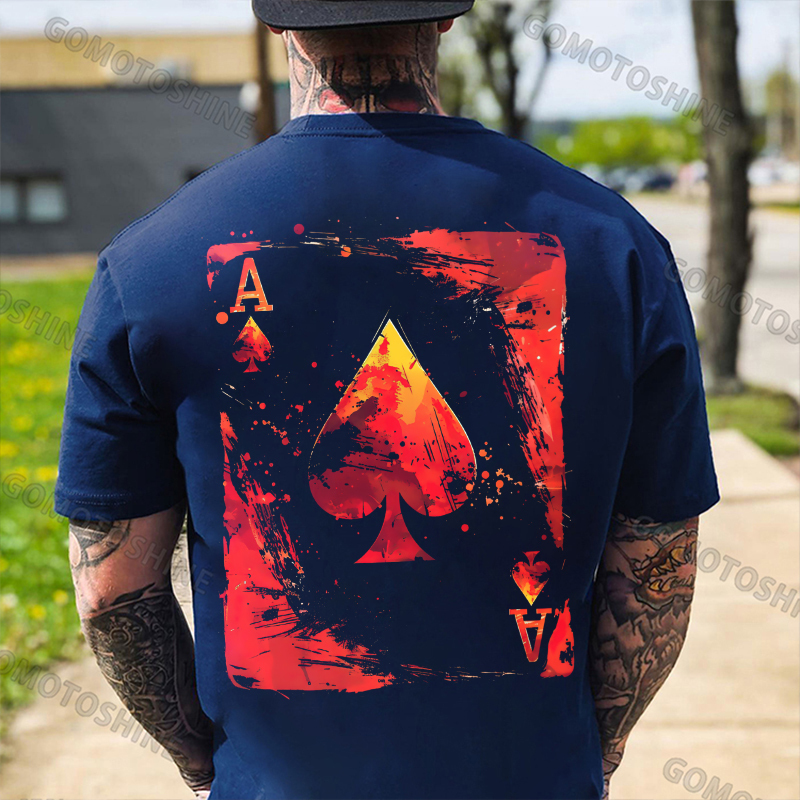 Poker Ace Of Spade Print Men's T-Shirt