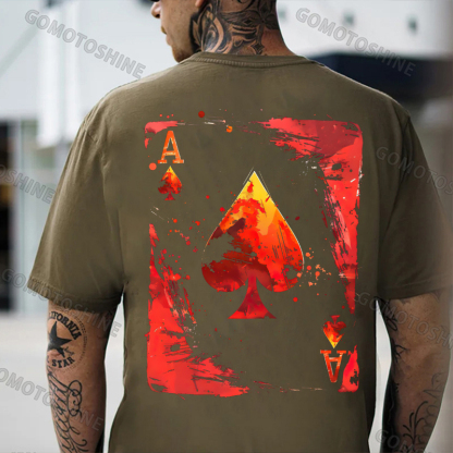 Poker Ace Of Spade Print Men's T-Shirt