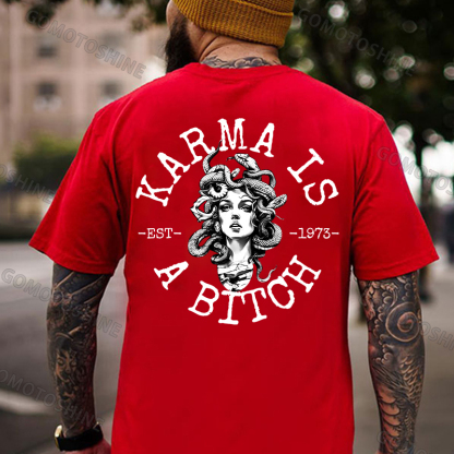 KARMA IS A BITCH Medusa Print Men's T-Shirt