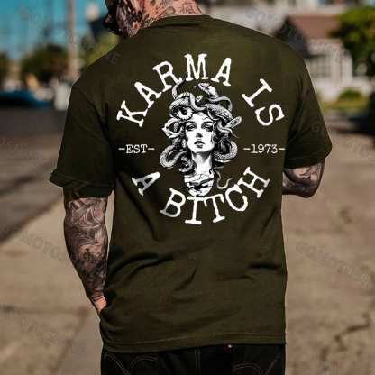 KARMA IS A BITCH Medusa Print Men's T-Shirt