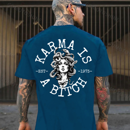 KARMA IS A BITCH Medusa Print Men's T-Shirt