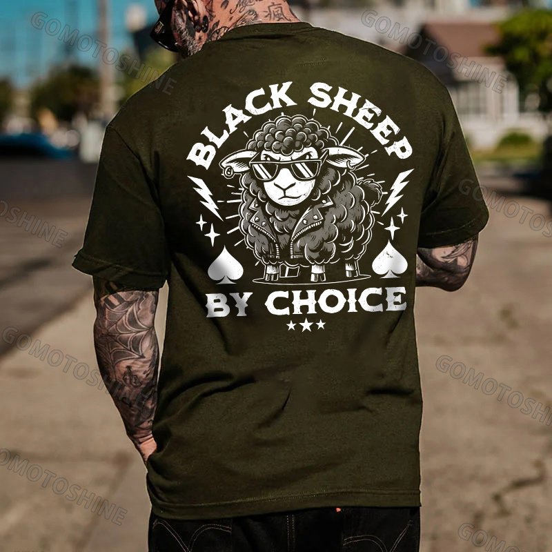 BLACK SHEEP BY CHOICE Cool Sheep Print Men's T-Shirt