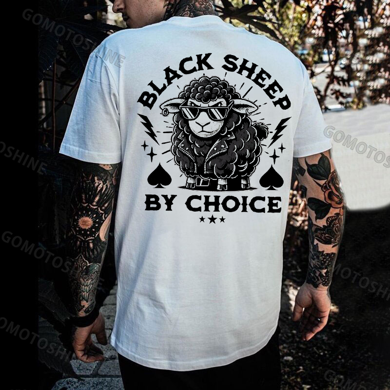 BLACK SHEEP BY CHOICE Cool Sheep Print Men's T-Shirt