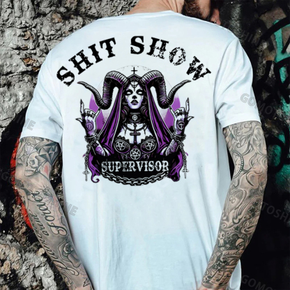 SHIT SHOW SUPERVISOR Evil Devil Nun Print Men's T-Shirt