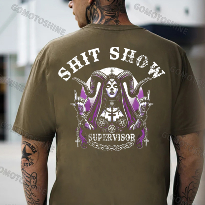 SHIT SHOW SUPERVISOR Evil Devil Nun Print Men's T-Shirt