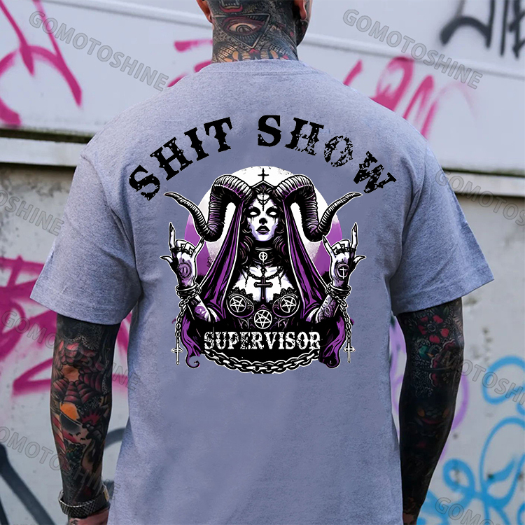 SHIT SHOW SUPERVISOR Evil Devil Nun Print Men's T-Shirt