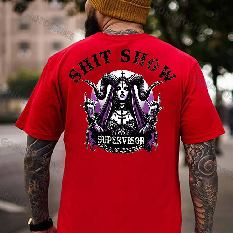 SHIT SHOW SUPERVISOR Evil Devil Nun Print Men's T-Shirt