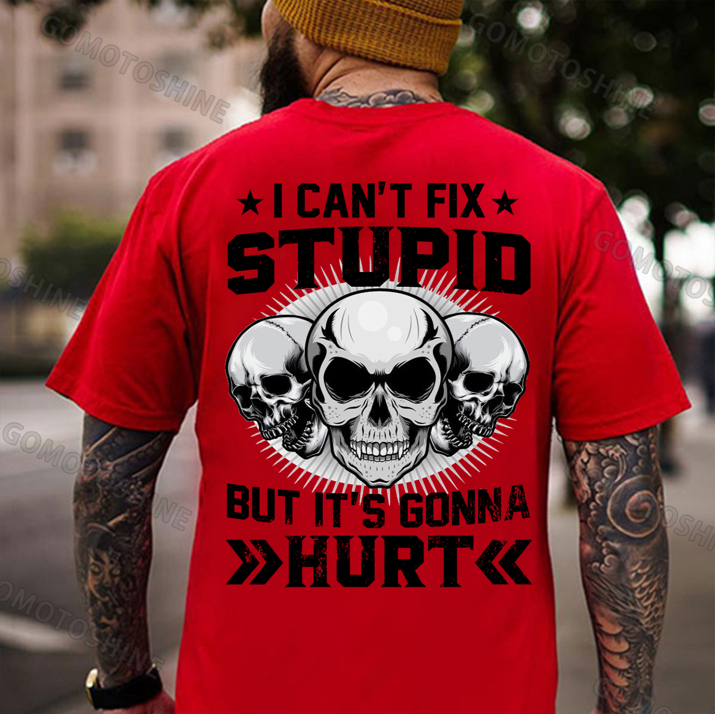 I CAN'T FIX STUPID BUT IT'S GONNA HURT Skull Print Men's T-Shirt