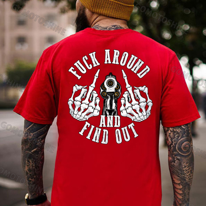 FUCK AROUND AND FIND OUT Defiant Bone Hand Print Men's T-Shirt