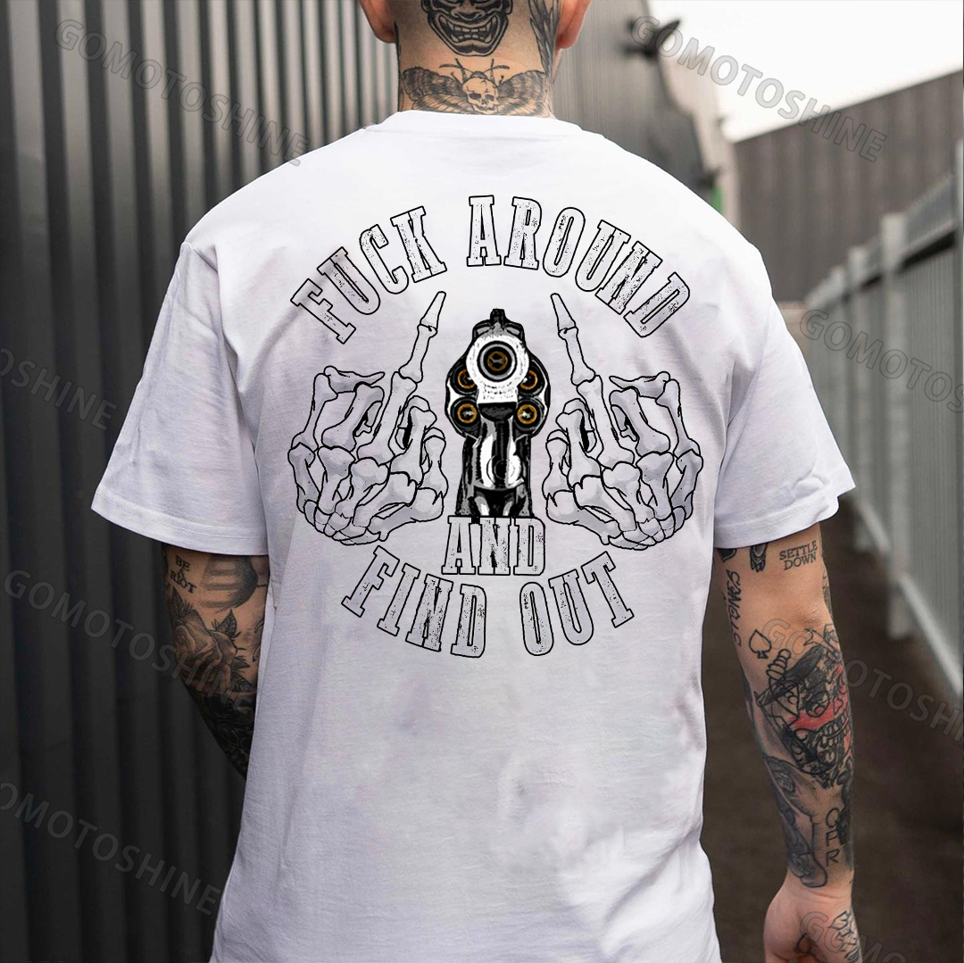 FUCK AROUND AND FIND OUT Defiant Bone Hand Print Men's T-Shirt