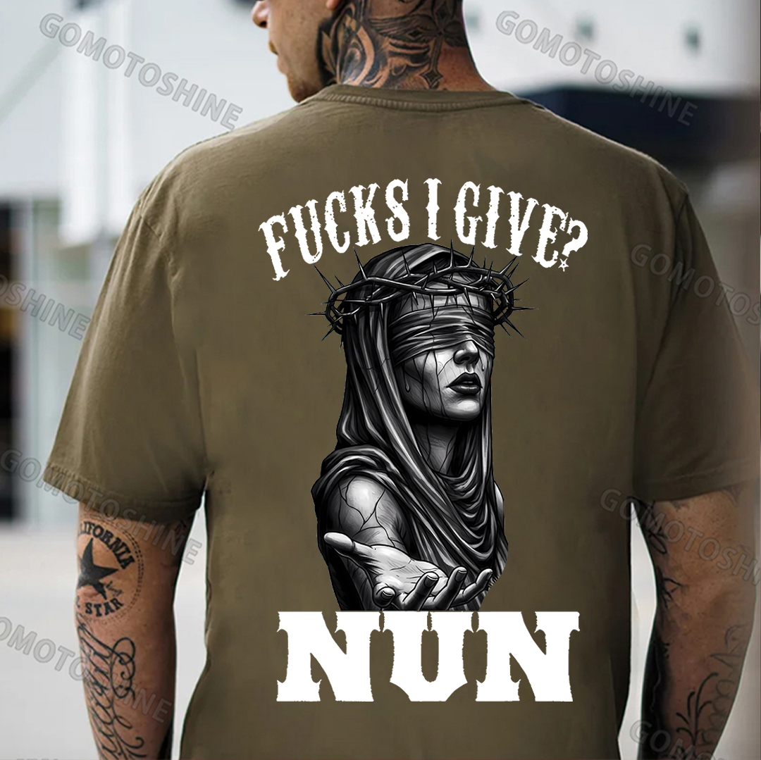 FUCKS I GIVE NUN Thorn Nun Print Men's T-Shirt