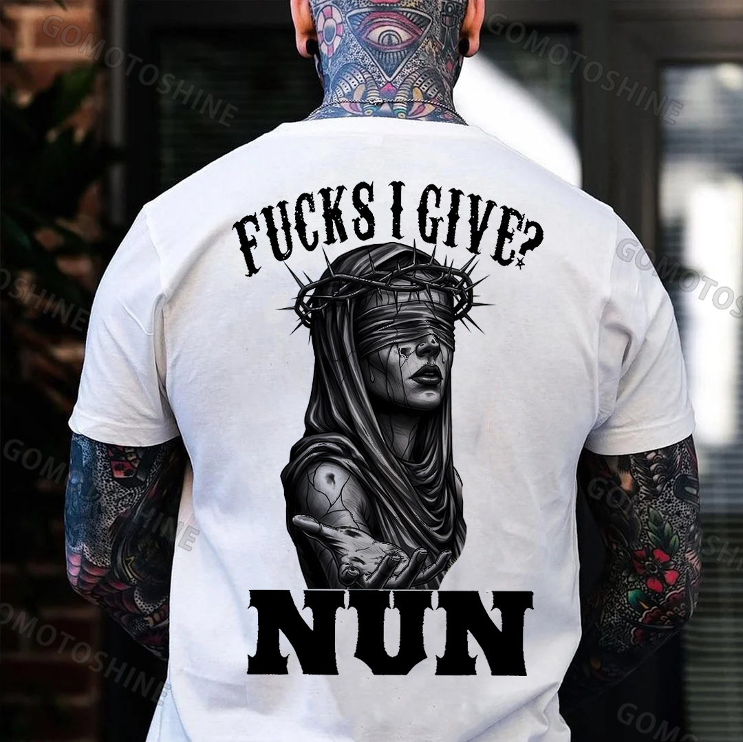 FUCKS I GIVE NUN Thorn Nun Print Men's T-Shirt