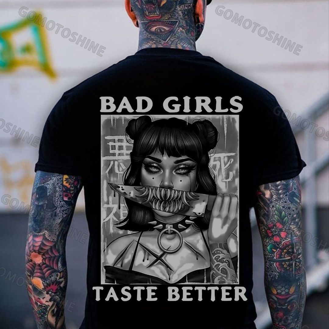 BAD GIRLS TASTE BETTER Monster Girl Print Men's T-Shirt