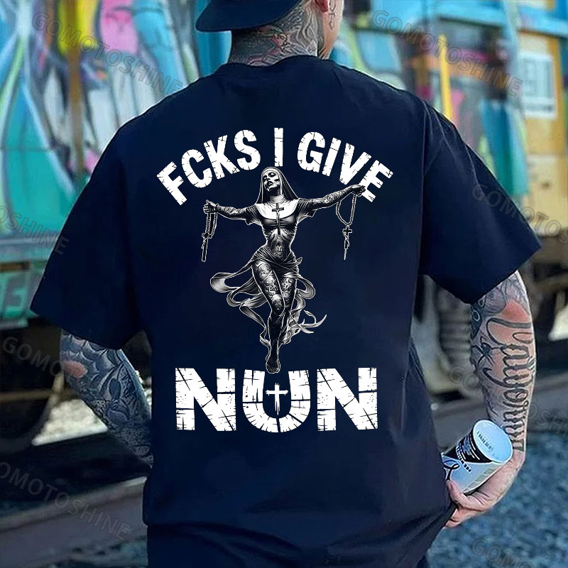 FUCKS I GIVE NUN Crucifix Nun Print Men's T-Shirt