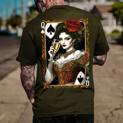 POKER Q Spades Sexy Queen Print Men's T-Shirt