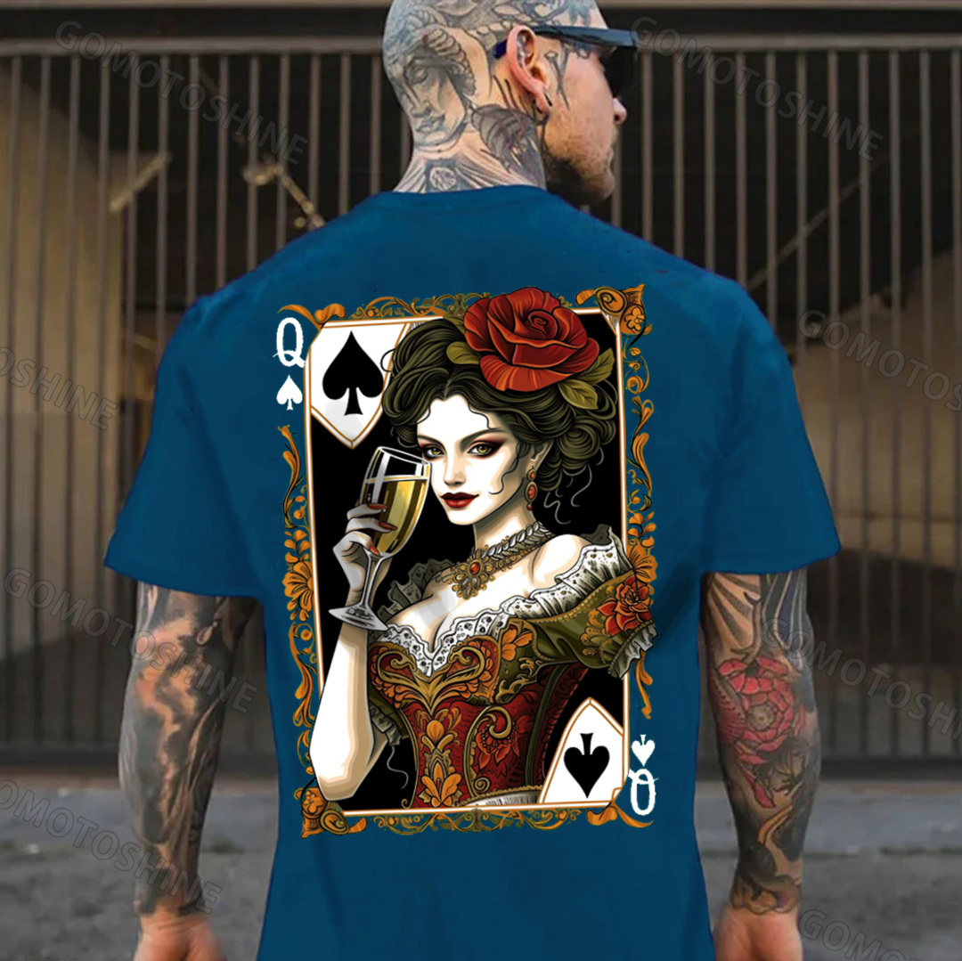 POKER Q Spades Sexy Queen Print Men's T-Shirt