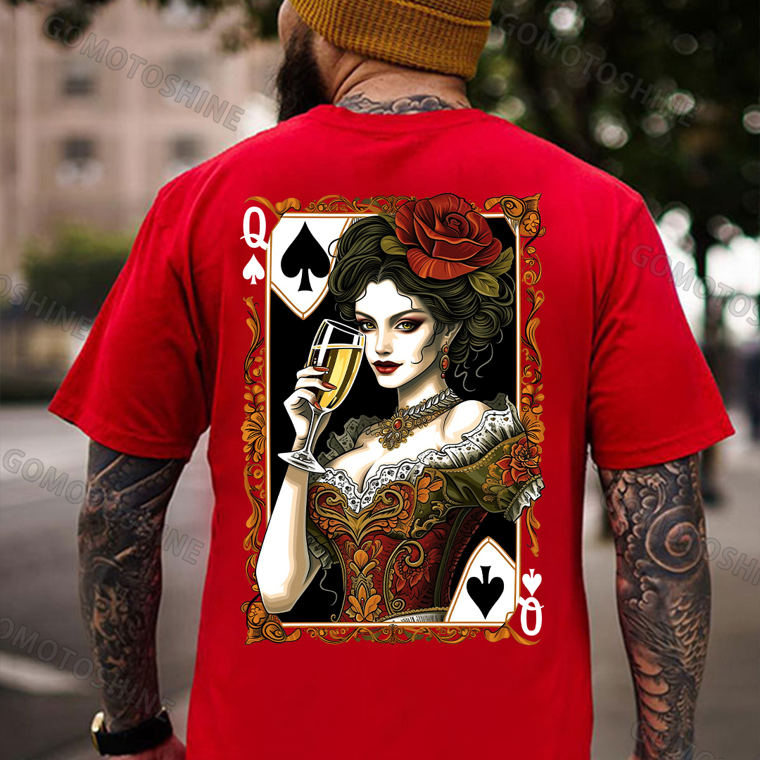 POKER Q Spades Sexy Queen Print Men's T-Shirt