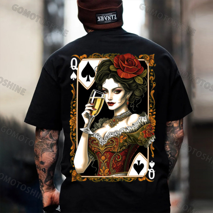 POKER Q Spades Sexy Queen Print Men's T-Shirt