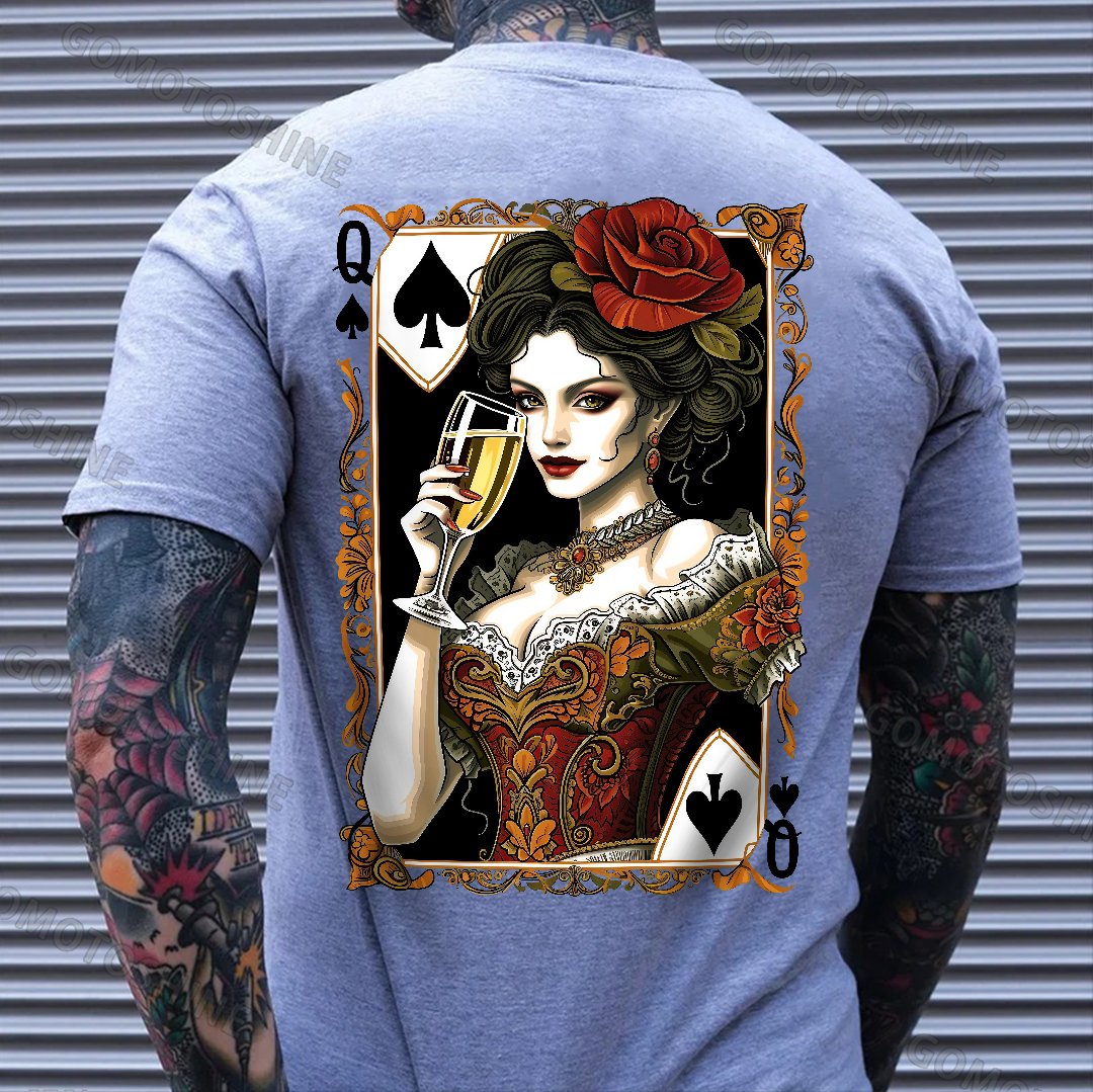 POKER Q Spades Sexy Queen Print Men's T-Shirt