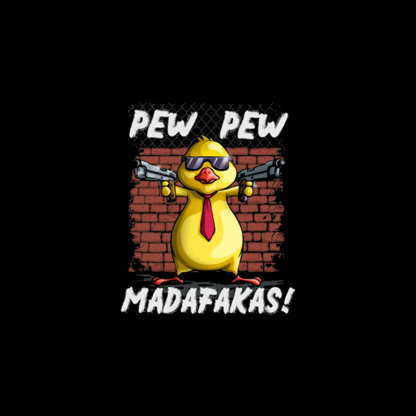 PEW PEW MADAFAKAS Duck Black Print T-shirt