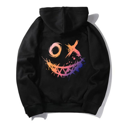 Evil Emoji Graphic Print Hoodie