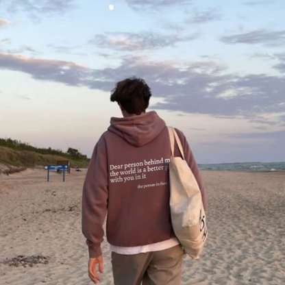 DEAR PERSON BEHIND ME Youth Letter Graphic Print Hoodie