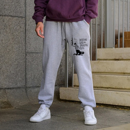 SHOOTING GUNS AND APREADING BUNS Men's Print Sweatpants