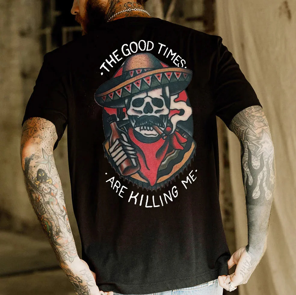 The Good Times Are Killing Me Skull Print Men's T-shirt