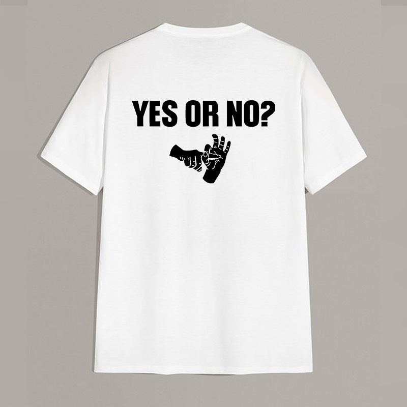 YES OR NO Unholy Hands Graphic Casual Black Print T-shirt