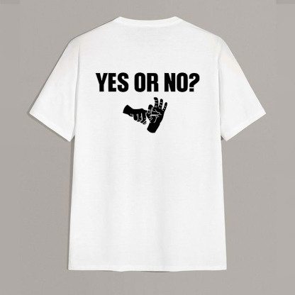 YES OR NO Unholy Hands Graphic Casual Black Print T-shirt