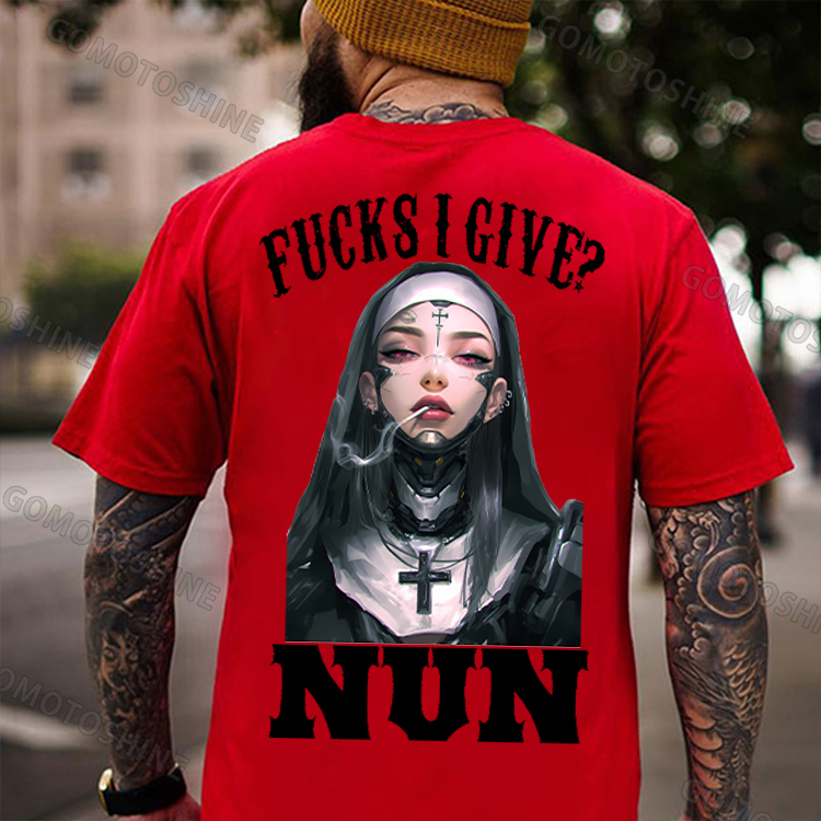FUCKS I GIVE NUN Cyber Modified Mechanical Nun Print Men's T-Shirt