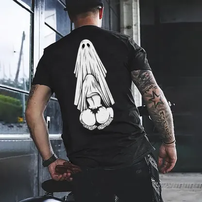 Oral Sex with Ghost Dirty Love Casual Black and White Print T-shirt