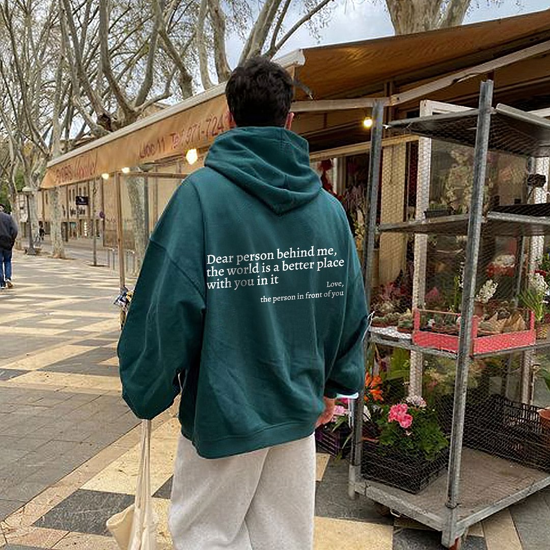 DEAR PERSON BEHIND ME Youth Letter Graphic Print Hoodie