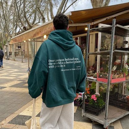DEAR PERSON BEHIND ME Youth Letter Graphic Print Hoodie