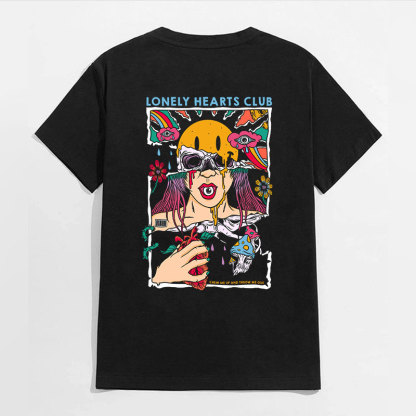 LONELY HEARTS CLUB Sexy Lady Black Print T-shirt